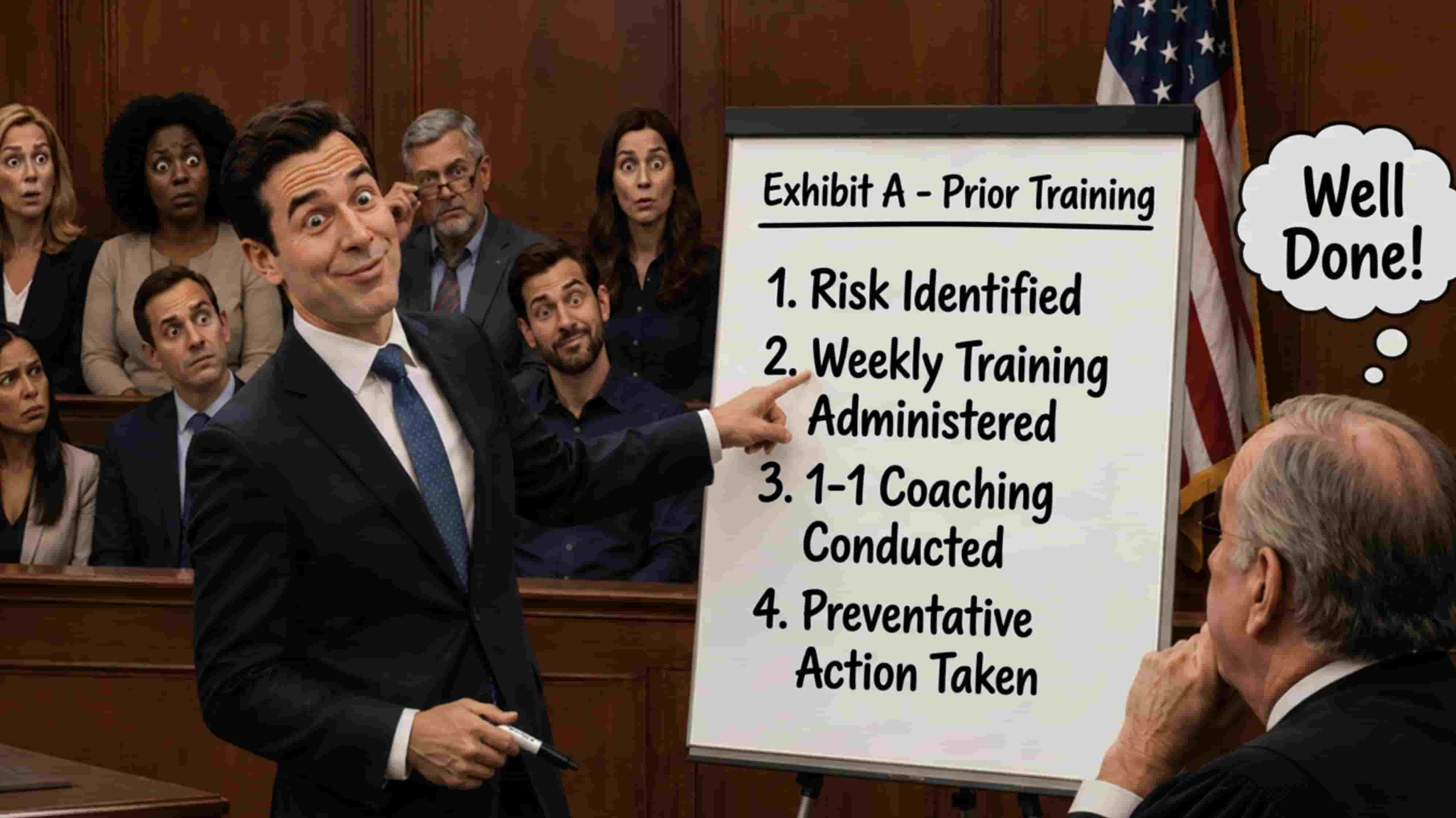 Documented training record used as courtroom exhibit