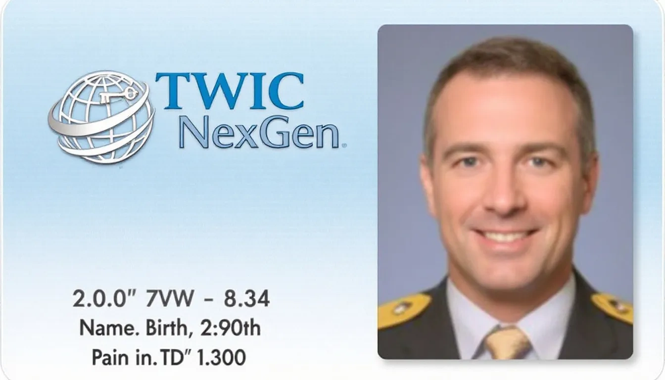 An illustration representing enhanced security features of the TWIC NexGen card.